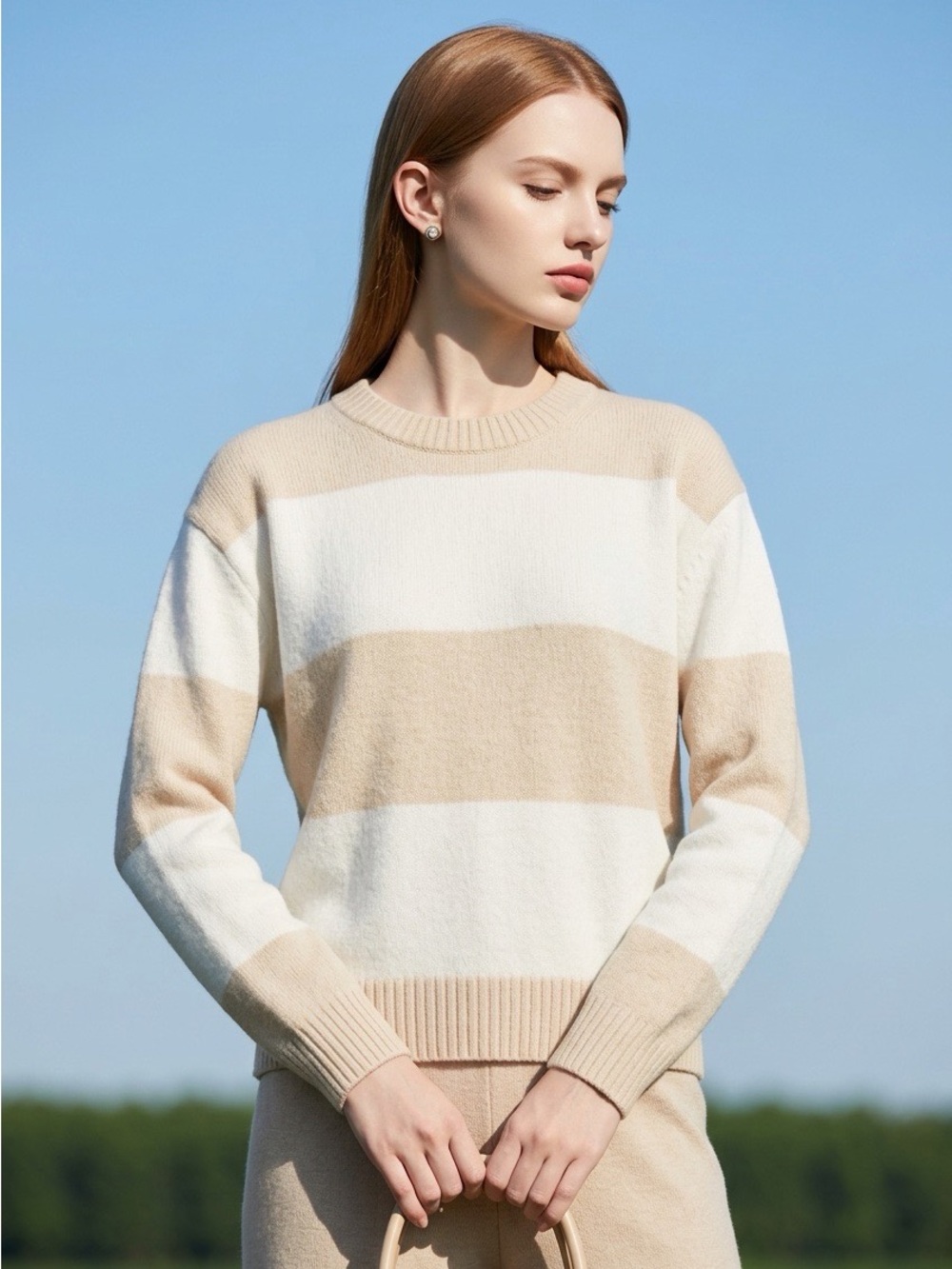 American Eagle Outfitters Whoa So Soft Striped Crewneck Sweater